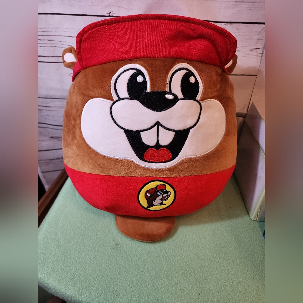 Buc-ee's Beaver Plush Pillow Red
